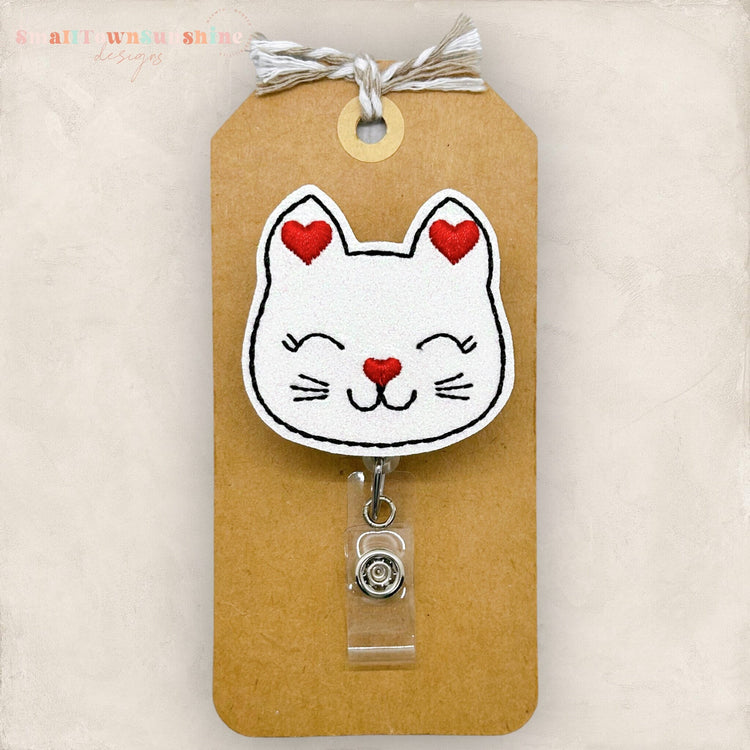 Valentine Cat Badge Topper