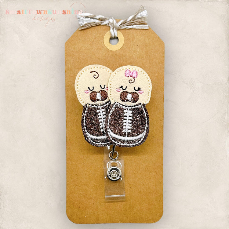 Swaddled Football Babies Badge Topper
