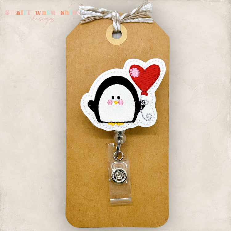 Valentine Penguin Badge Topper