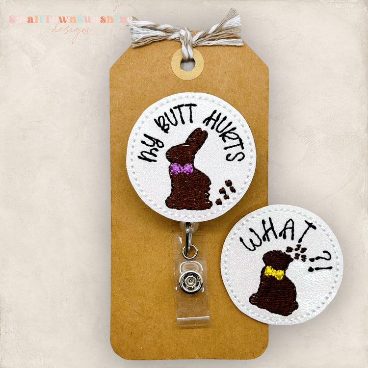 Funny Chocolate Bunny Badge Topper