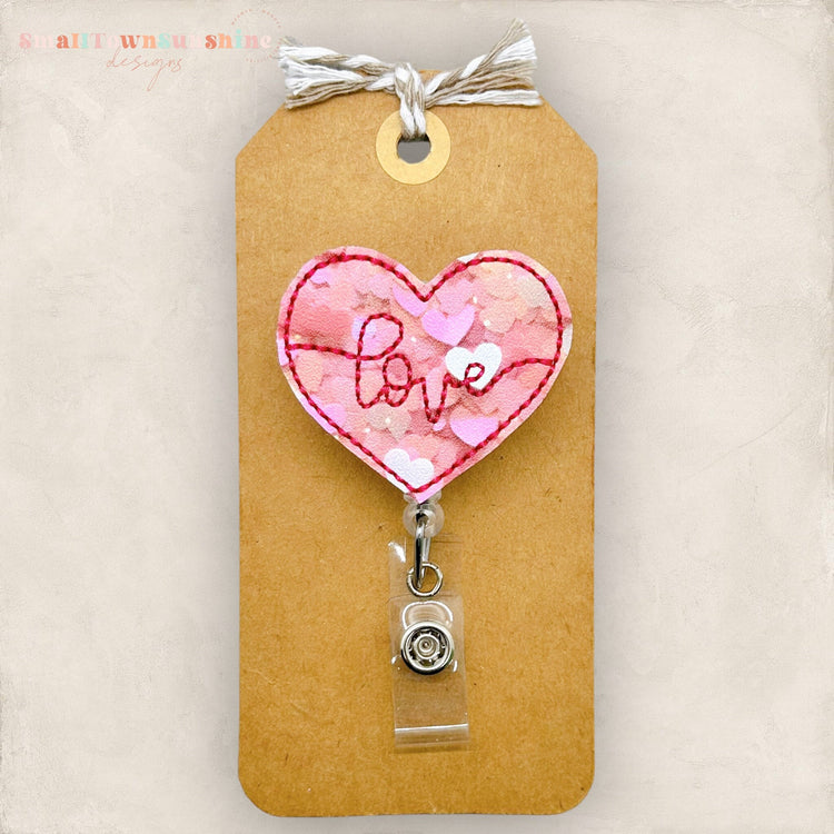 Confetti Heart Love Badge Topper