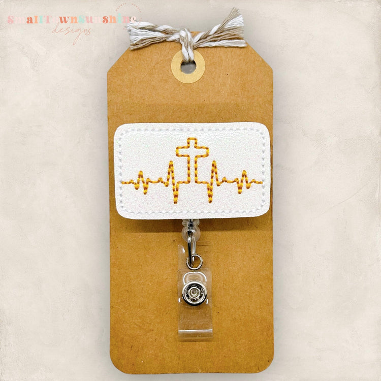 Cross EKG Badge Topper
