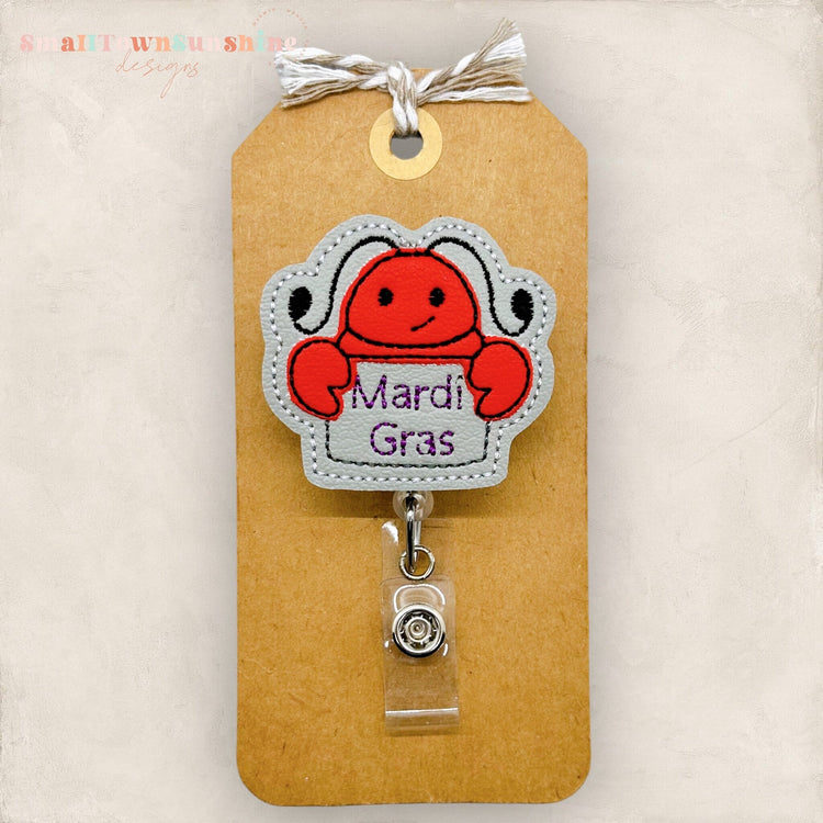 Mardi Gras Crawfish Badge Topper