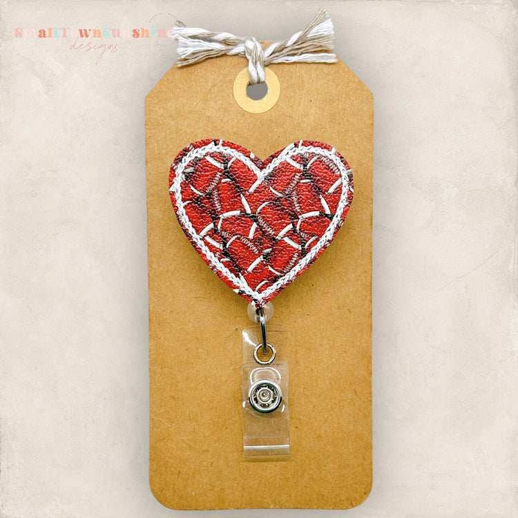 Football Heart Badge Topper