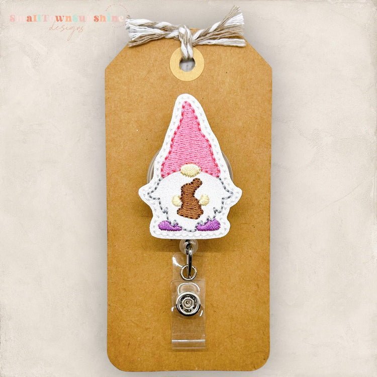 Chocolate Bunny Gnome Badge Topper