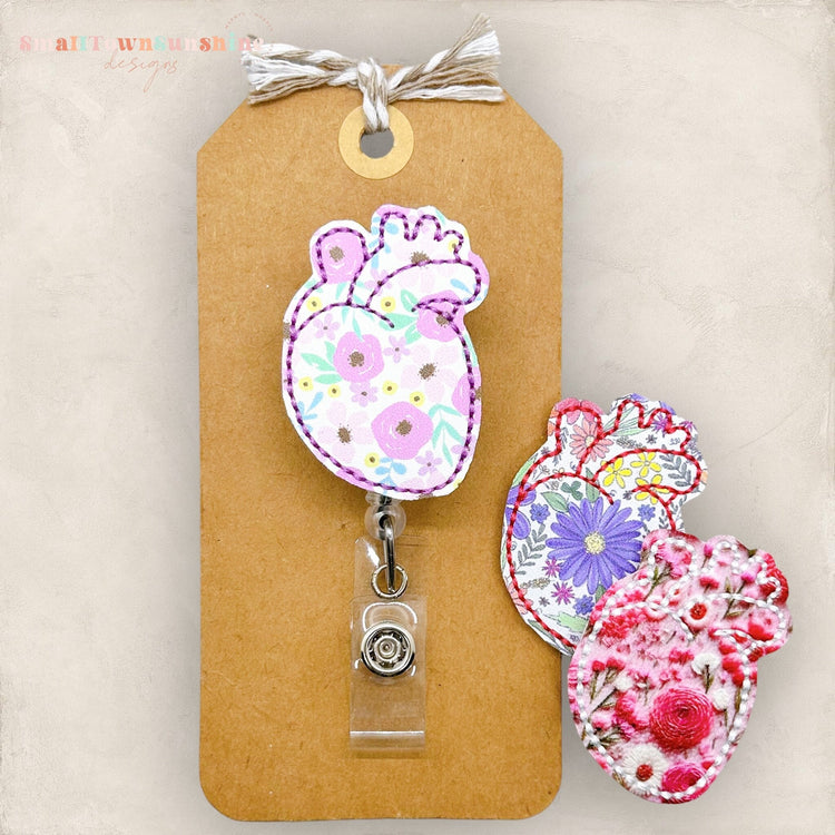 Floral Heart Badge Topper