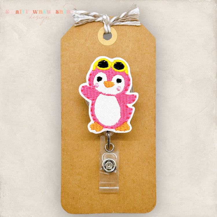Pink Penguin Badge Topper