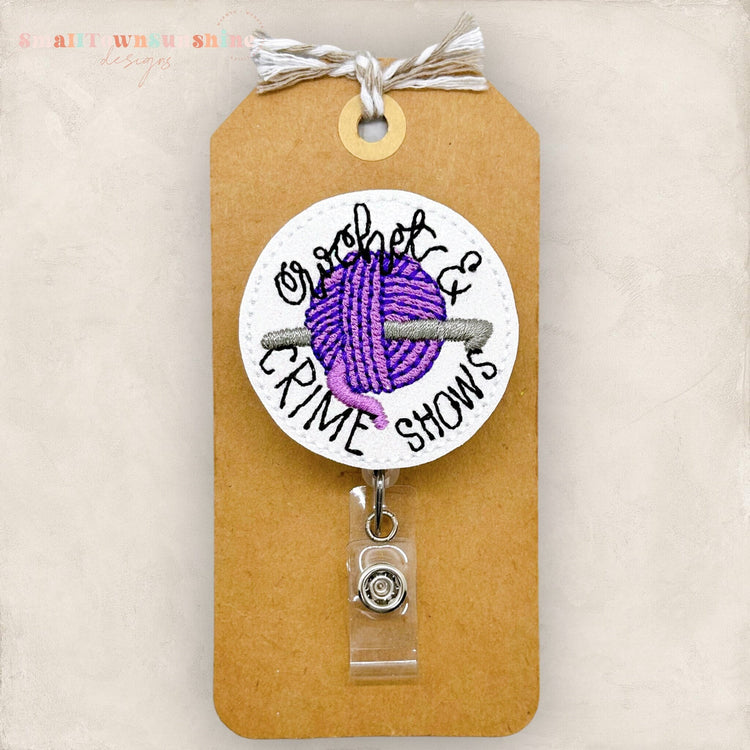 Crochet & Crime Shows Badge Topper