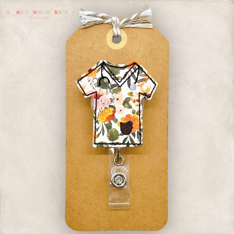 Floral Medical Scrub Top