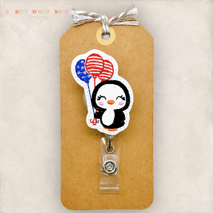 Patriotic Penguin Badge Topper