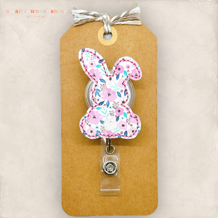 Pastel Floral Bunny Badge Topper