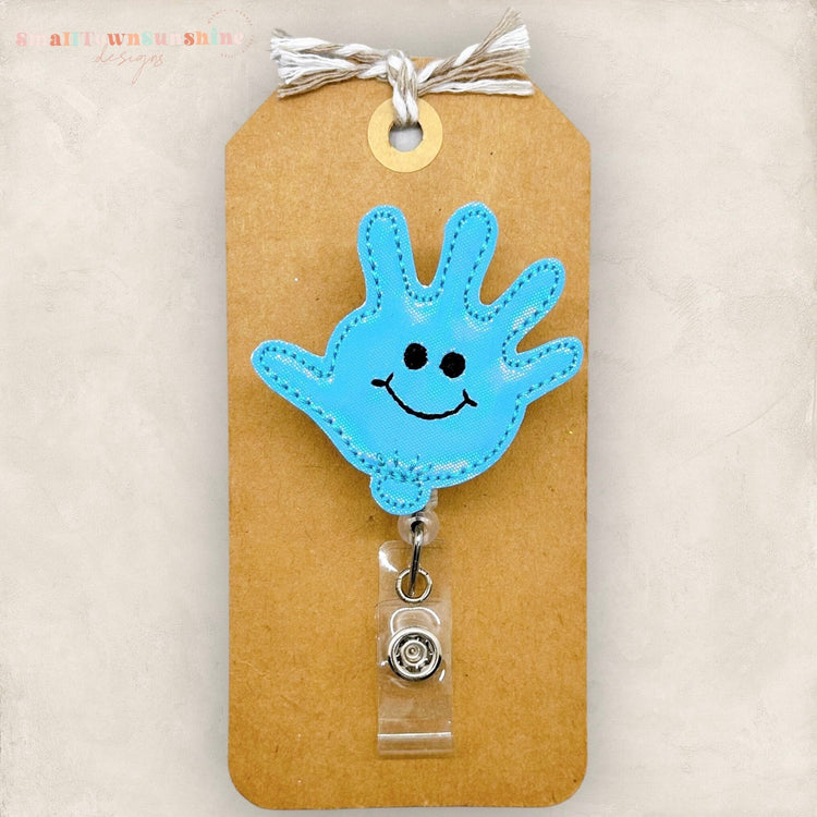 Blue Balloon Glove Badge Topper