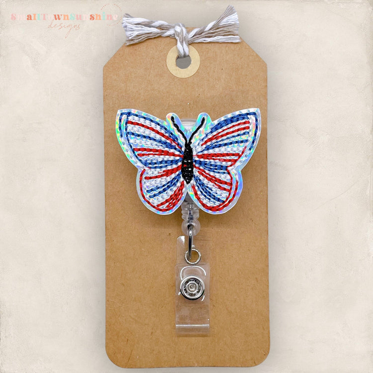 Patriotic Butterfly Badge Topper