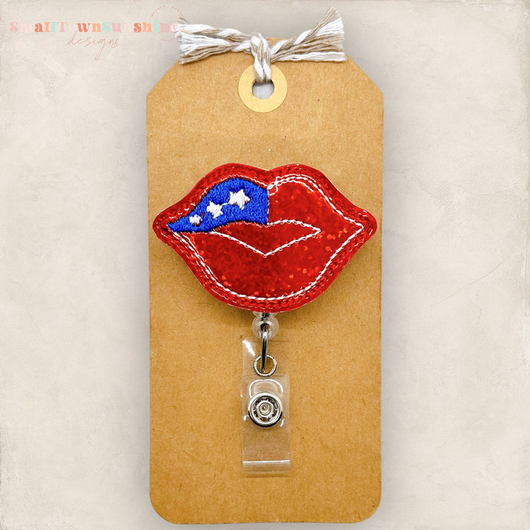 American Lips Badge Topper