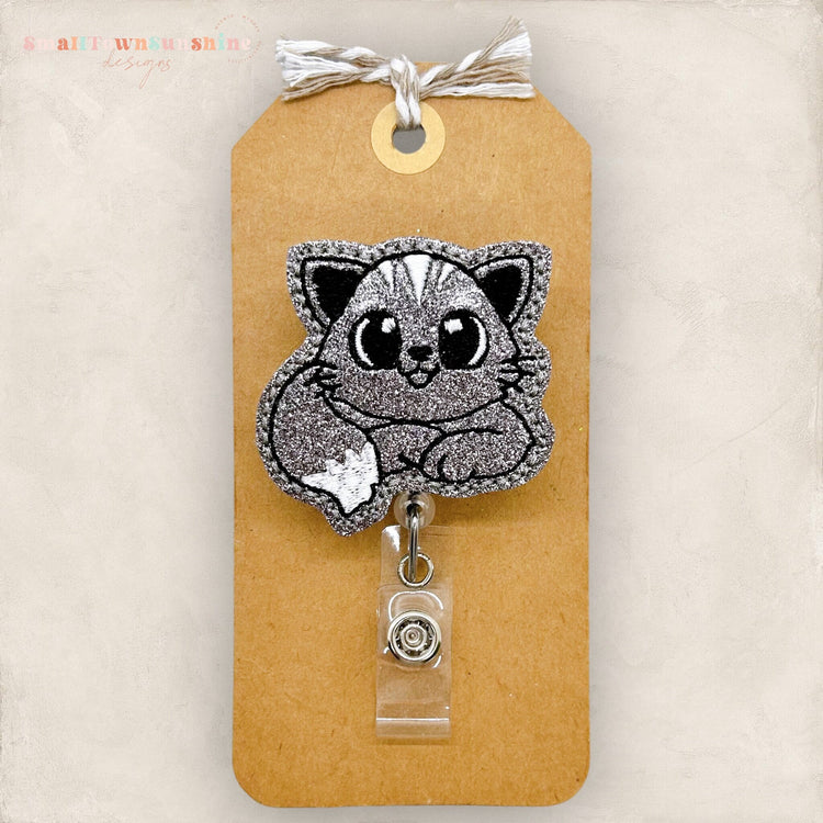 Charcoal Cat Badge Topper
