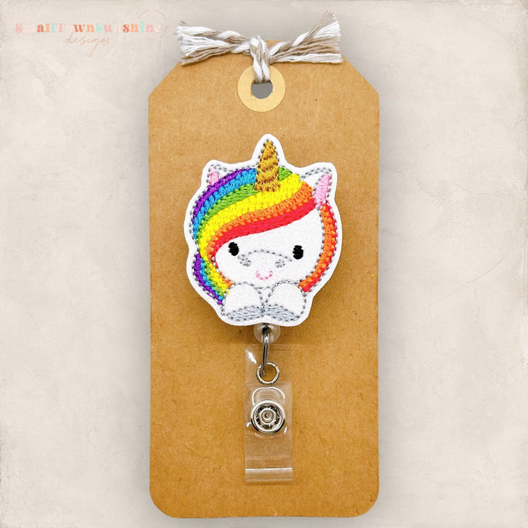 Rainbow Unicorn Badge Topper