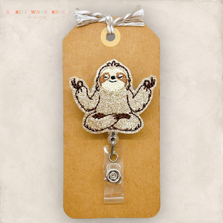 Meditating Sloth Badge Topper