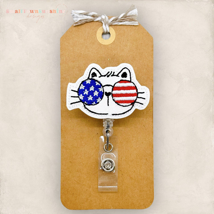 Patriotic Cat Badge Topper
