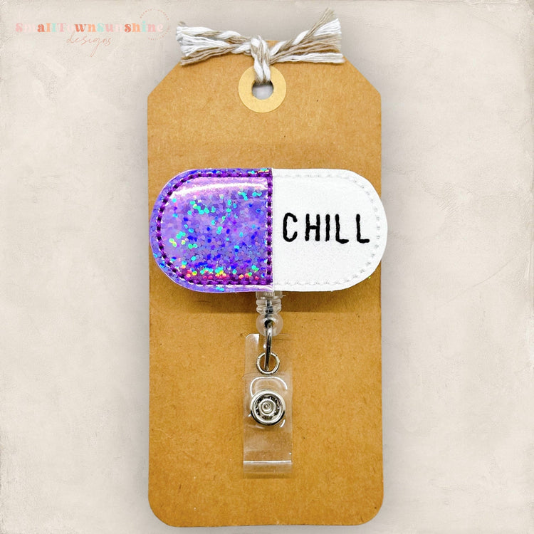 Purple Chill Pill Badge Topper