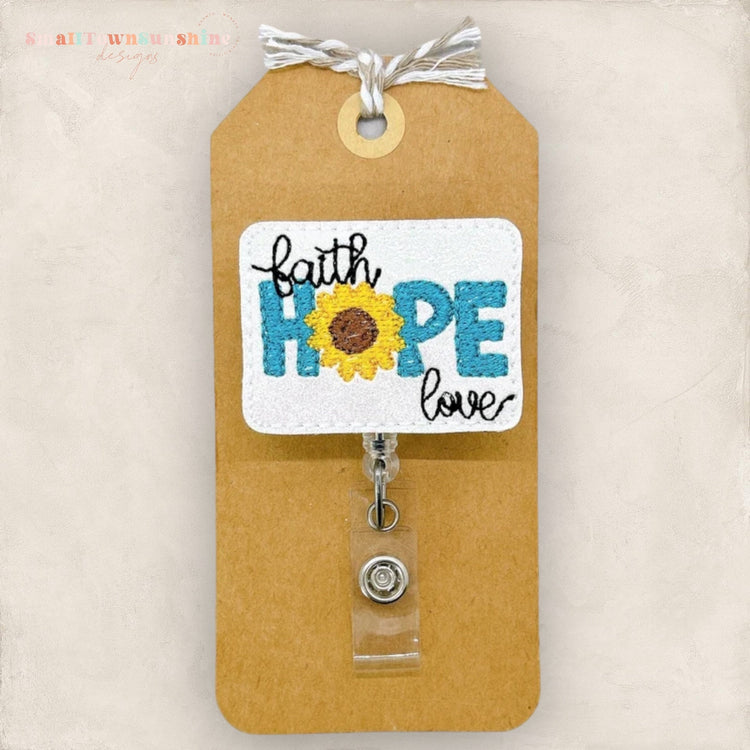 Faith Hope Love Badge Topper