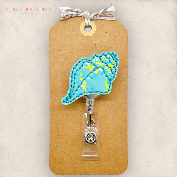 Confetti Seashell Badge Topper