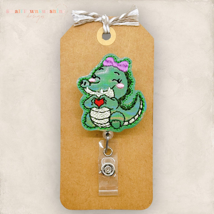 Heart Hands Alligator Badge Topper