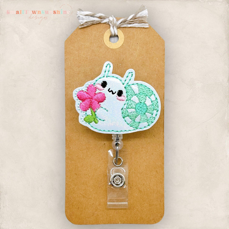Snail with Flower Badge Topper