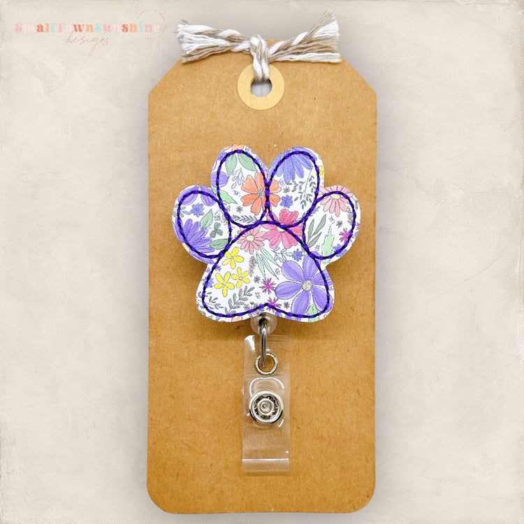 Wildflower Paw Print Badge Topper