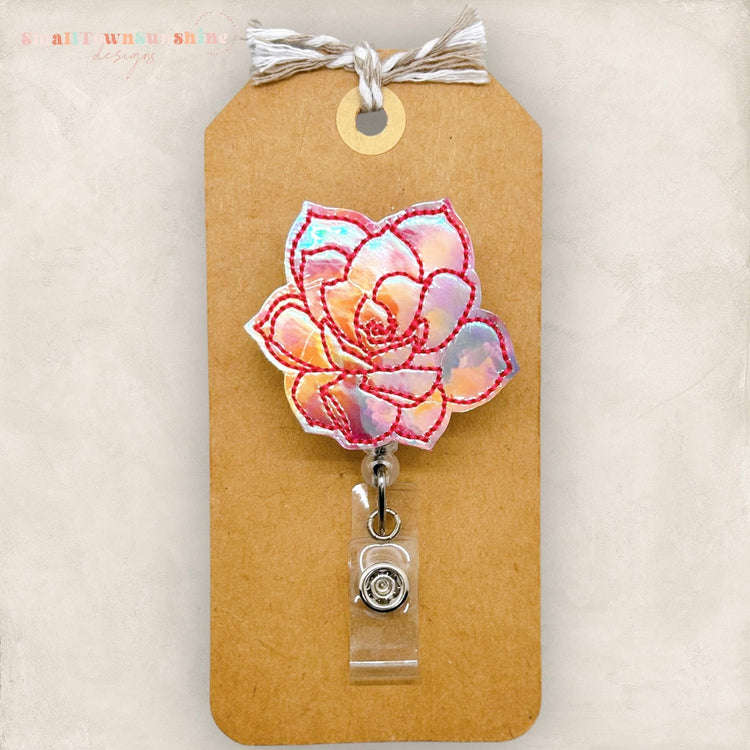 Rainbow Succulent Badge Topper