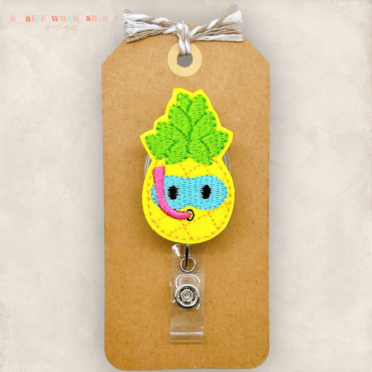 scuba pineapple summer badge reel