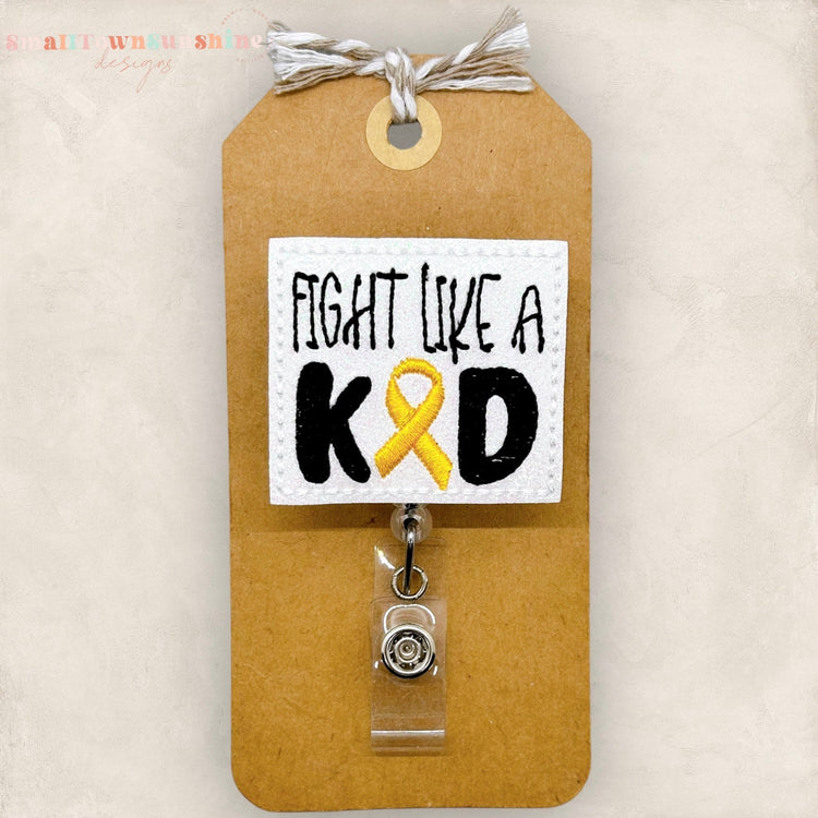 cancer awareness, fight like a kid, yellow ribbon badge reel