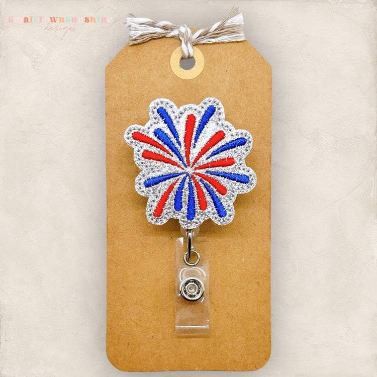 fireworks badge reel