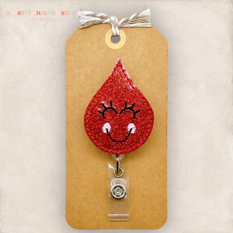 cute blood drop badge reel