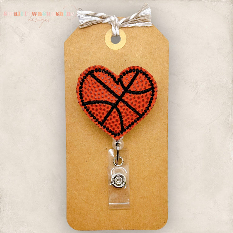 basketball heart badge reel
