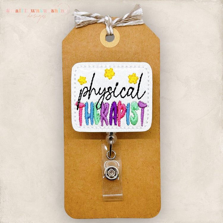 physical therapist badge reel