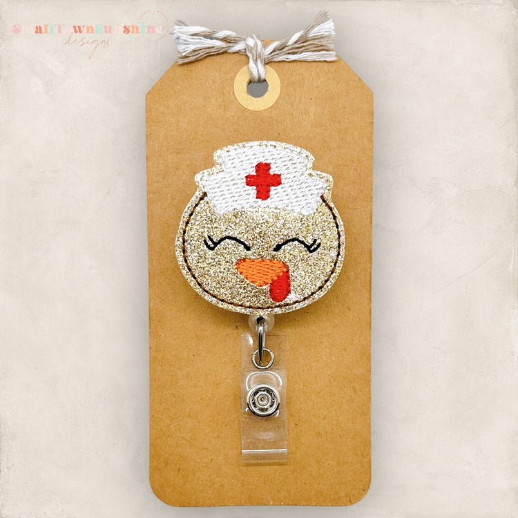 Nurse Turkey Face Badge Topper