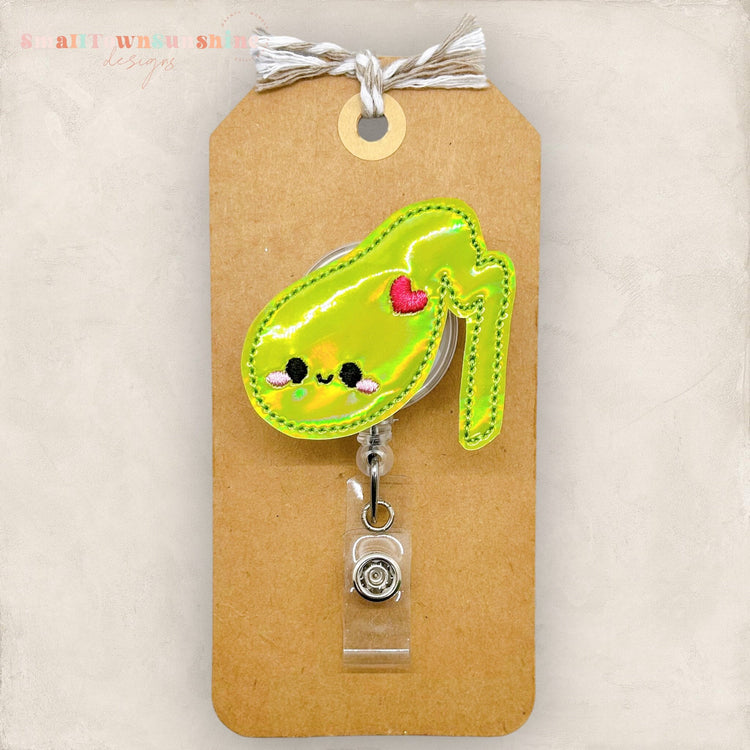 kawaii embroidered gallbladder badge reel