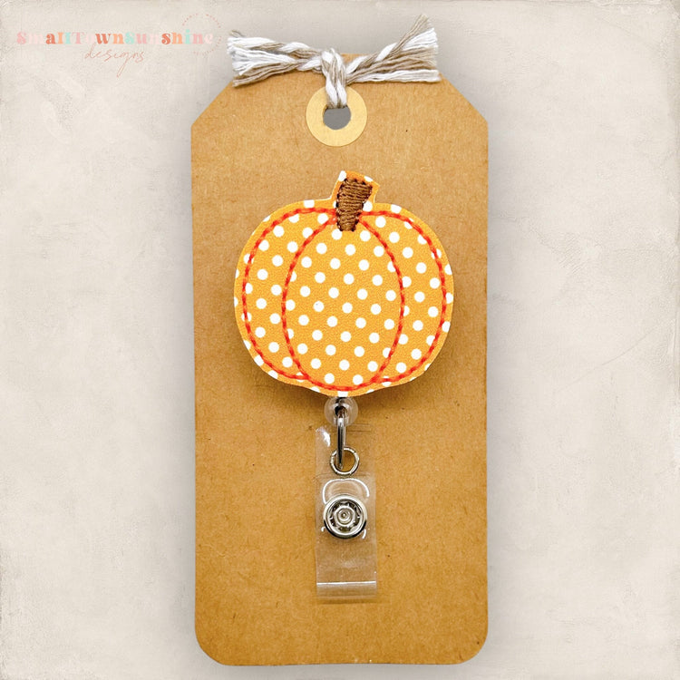 Polka Dot Pumpkin Badge Topper