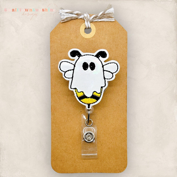 bee dressed as a halloween ghost badge reel
