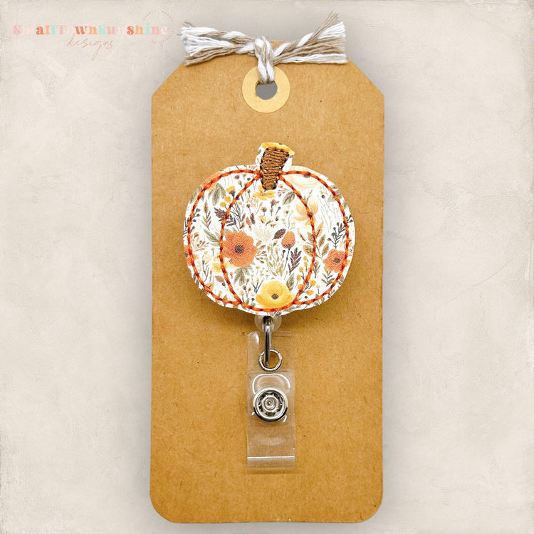 Fall Wildflower Pumpkin Badge Topper