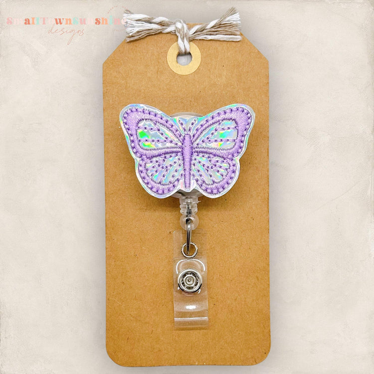 Purple Butterfly Badge Topper