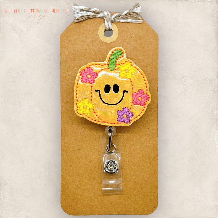 Retro Daisy Pumpkin Badge Topper