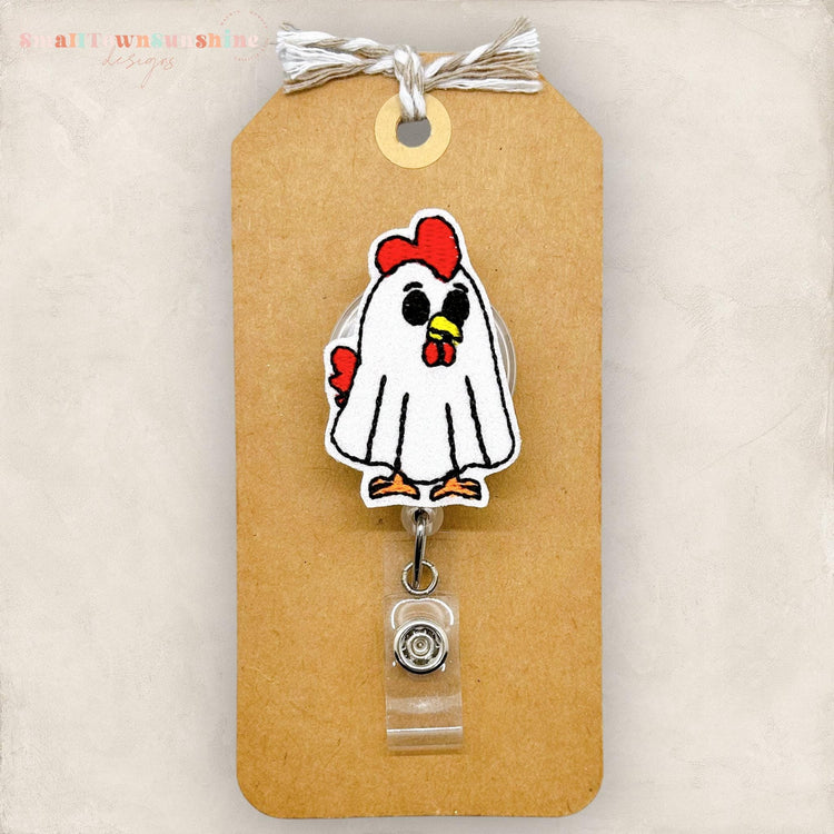 halloween rooster ghost badge reel