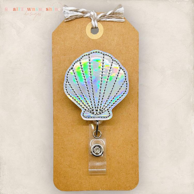 Holographic Seashell Badge Topper