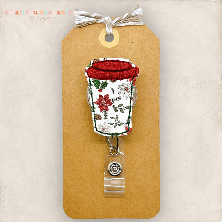 Poinsettia Coffee Badge Topper