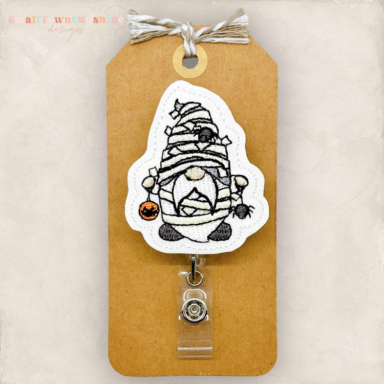Spooky Mummy Gnome Badge Topper