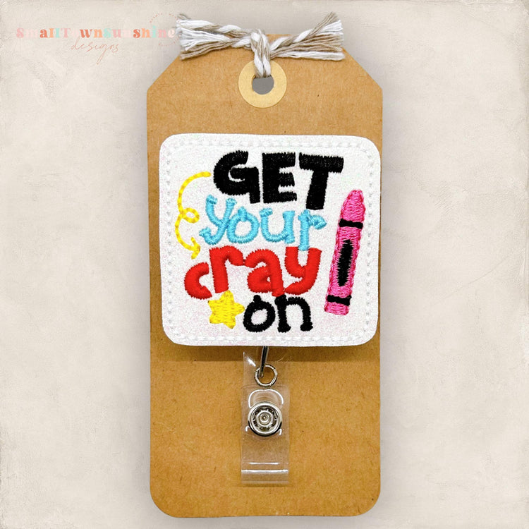 funny school embroidered badge reel