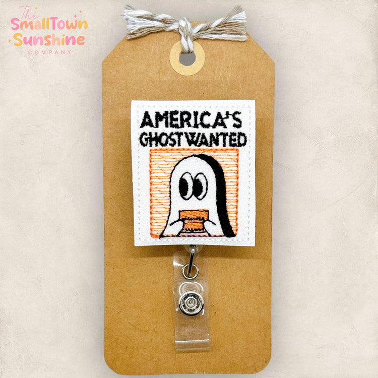 funny halloween embroidered badge reel topper