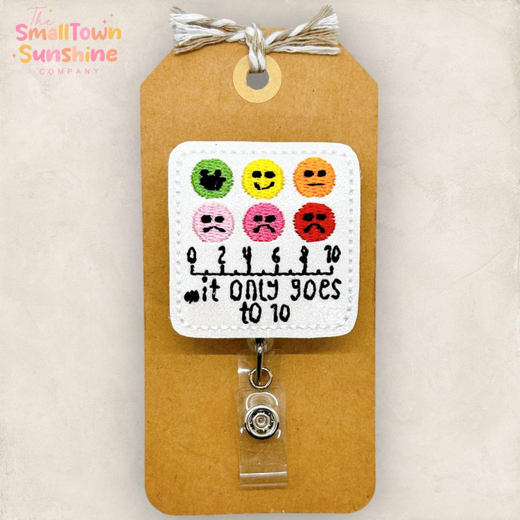 embroidered pain scale badge reel topper