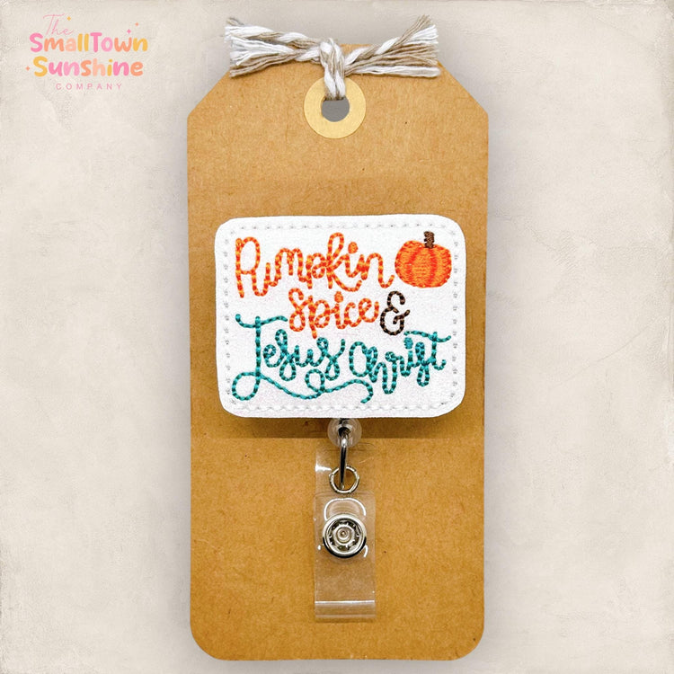 Pumpkin Spice & Jesus Christ Badge Topper